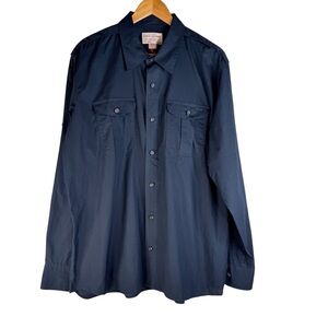 Filson Garment Men's Navy Button-Up Cotton Work Shirt Pockets Size XL